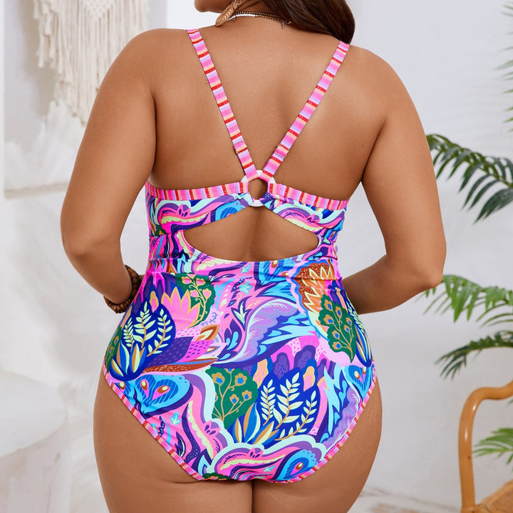 Damen Eleganter Einteiler Badeanzug mit modischem floralem Muster Drune