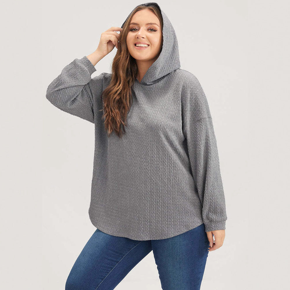 Damen lässiger Kapuzenpullover mit strukturiertem Design Drune