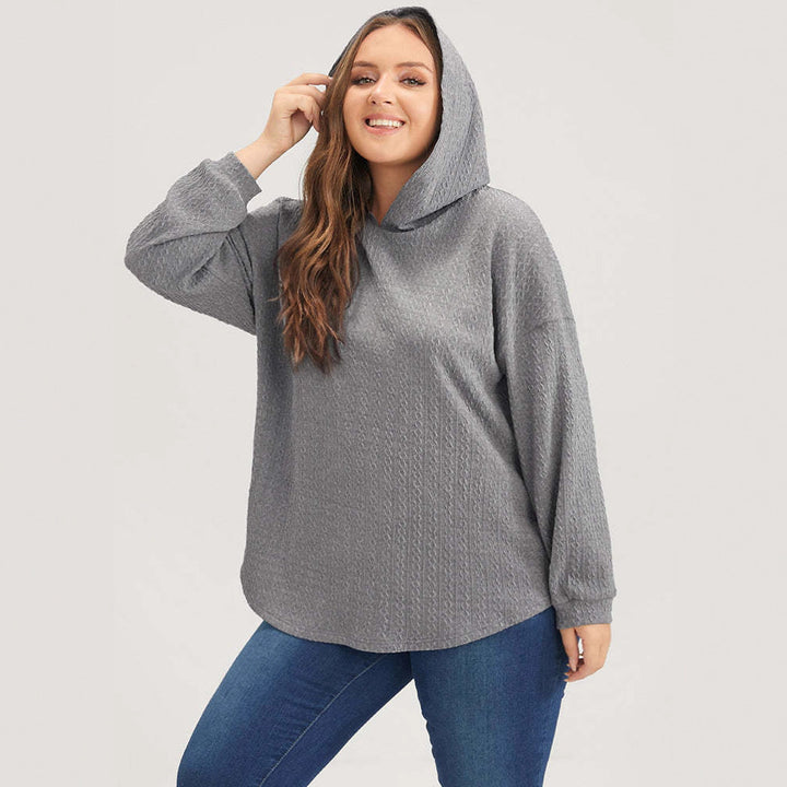 Damen lässiger Kapuzenpullover mit strukturiertem Design Drune