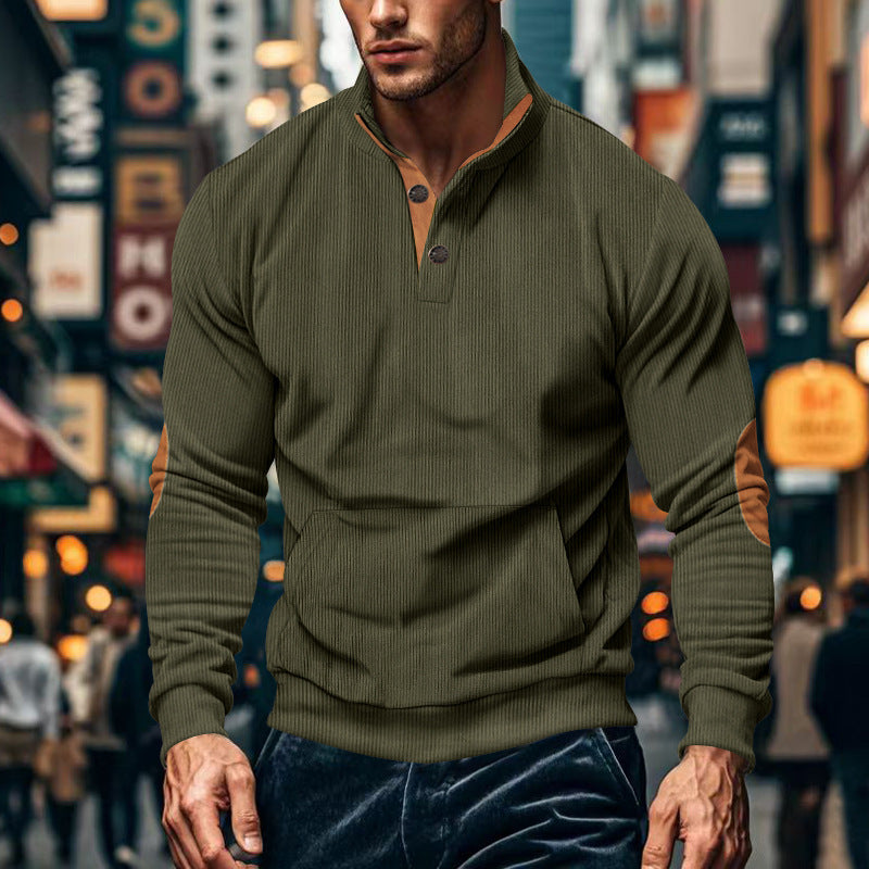 Herren Sportlicher Pullover mit praktischem Knopfverschluss und komfortablem Schnitt Drune