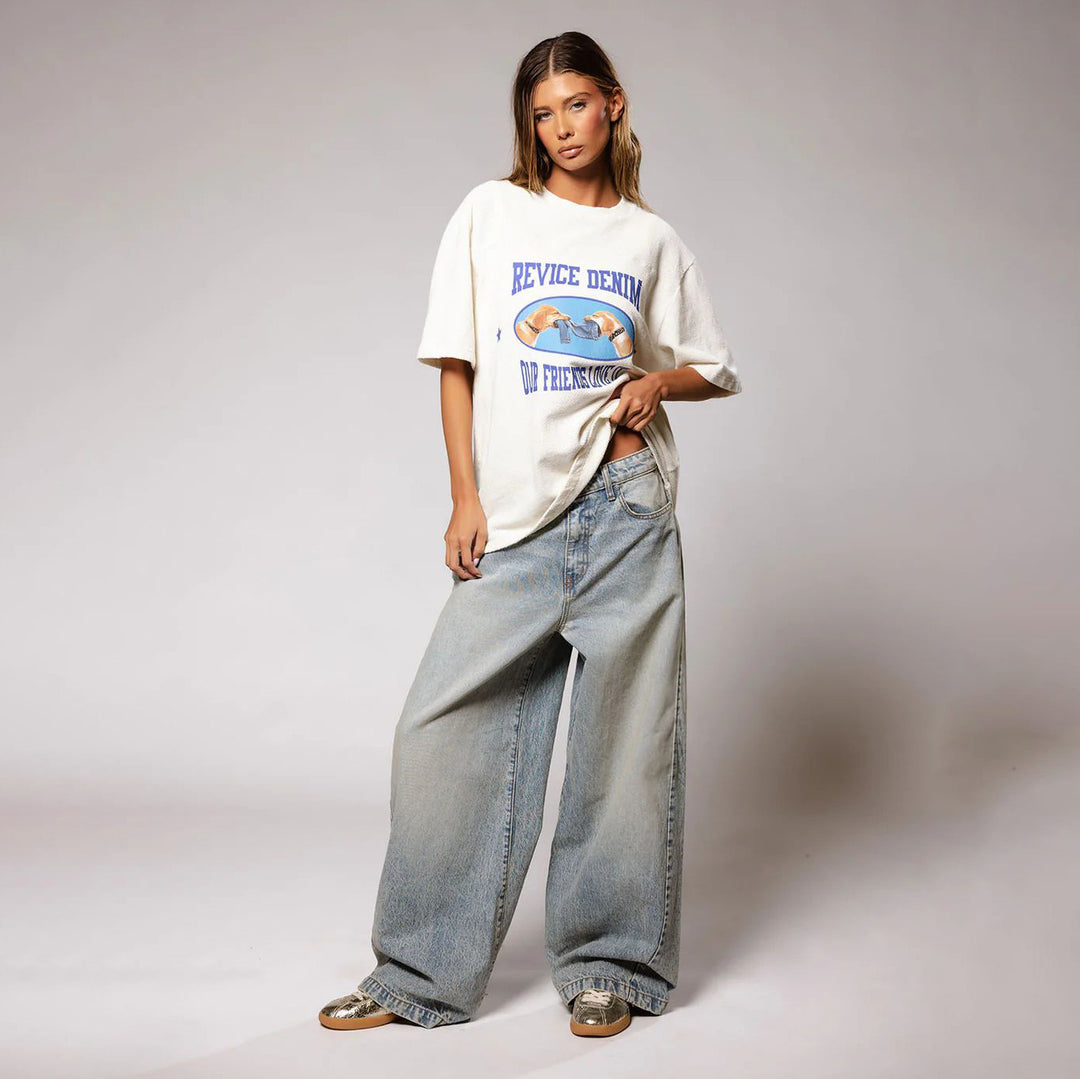 Damen Oversized Jeans mit hohem Bund und lässigem Schnitt Drune