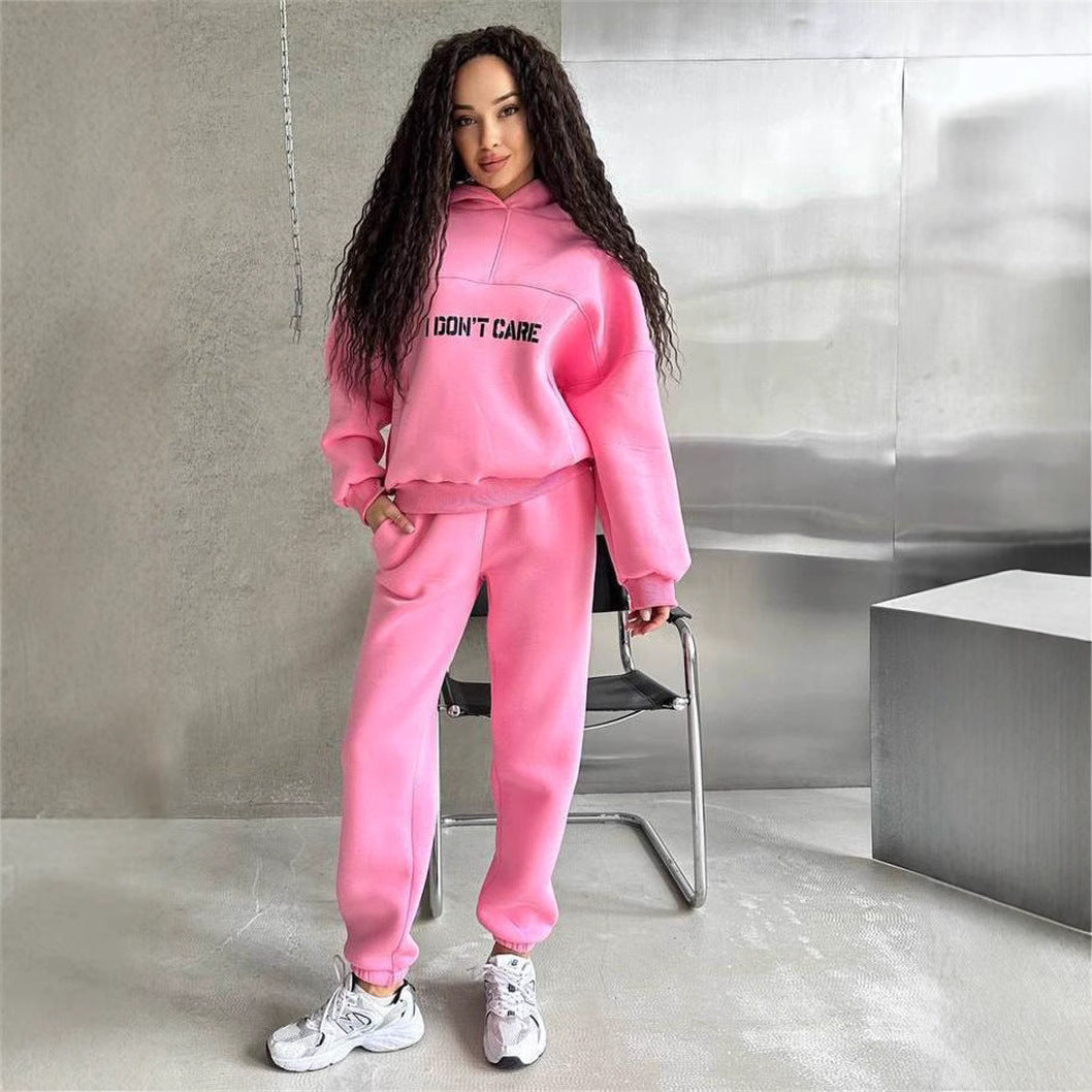 Damen Sportlicher Hoodie mit auffälligem Schriftzug Drune