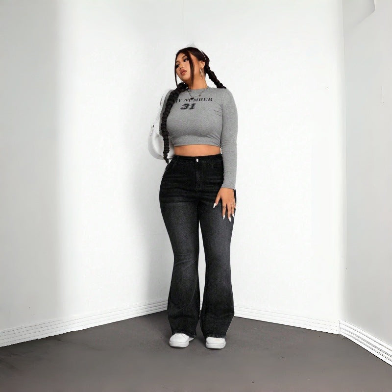 Damen Flared Jeans im Vintage-Design mit hohem Bund und komfortabler Passform Drune