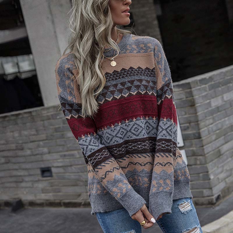 Drune | Geometrischer Strickpullover für Stilbewusste Damen