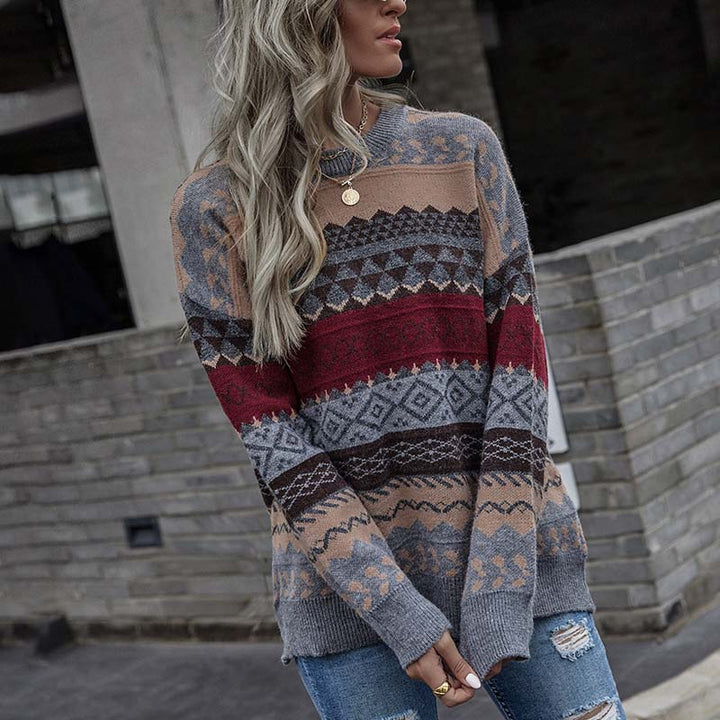 Drune | Geometrischer Strickpullover Mit Stilvollem Muster
