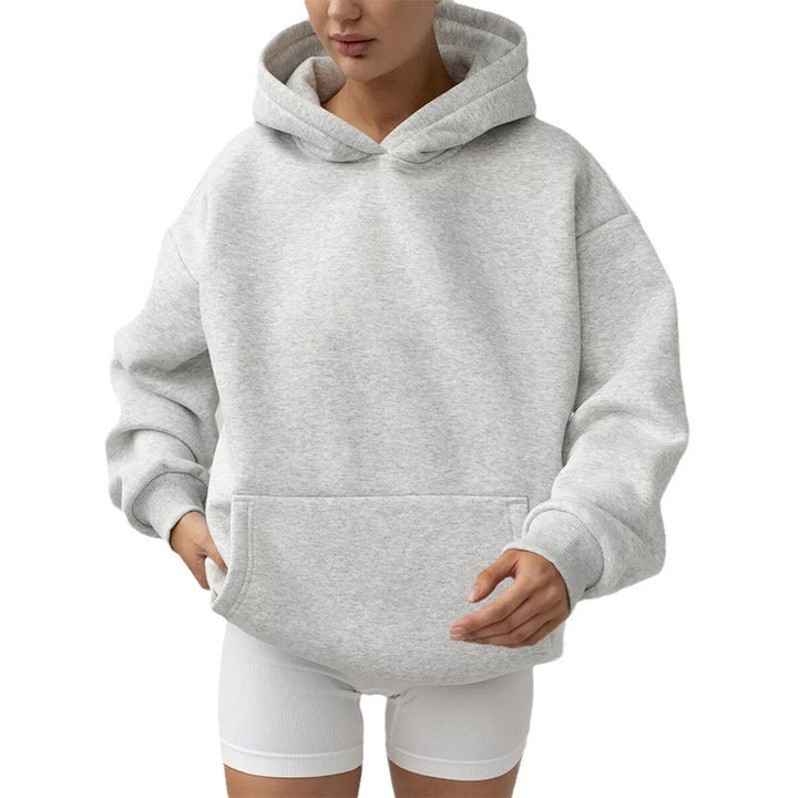 Damen nan oversized Kapuzenpullover mit Kängurutasche und dropped-shoulder Schnitt Drune