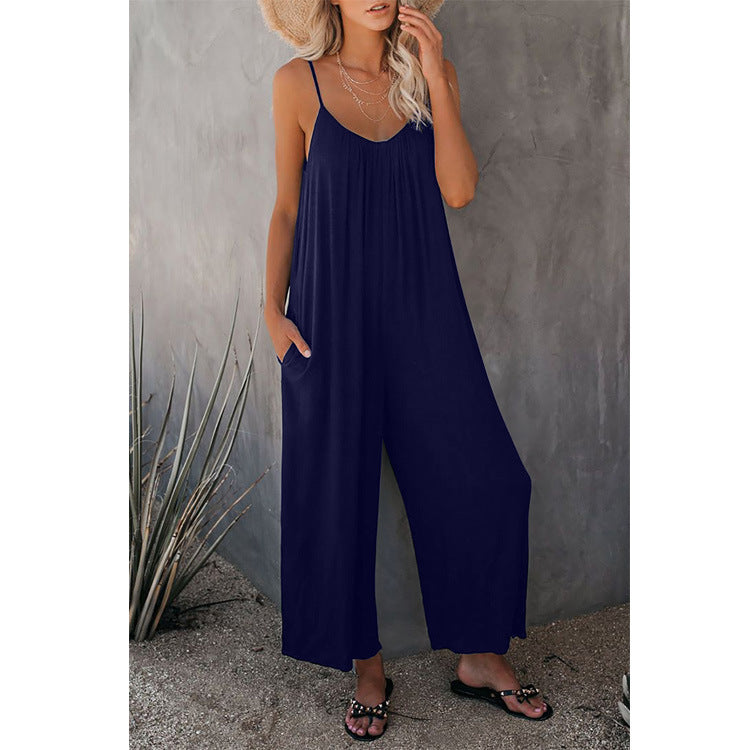 Damen weit geschnittener Sommeroverall mit verstellbaren Trägern Drune