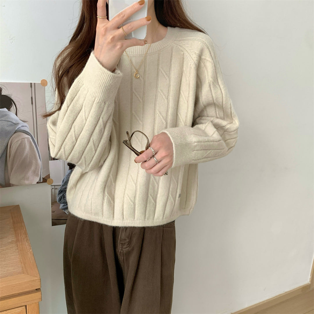 Damen Grobstrickpullover mit strukturiertem Muster und lässigem Schnitt Drune