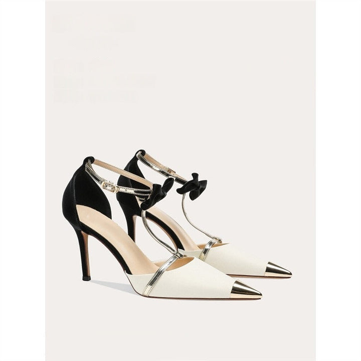 Damen elegante High Heel Schuhe mit modischem Riemendesign und zierlicher Schleifenverzierung Drune