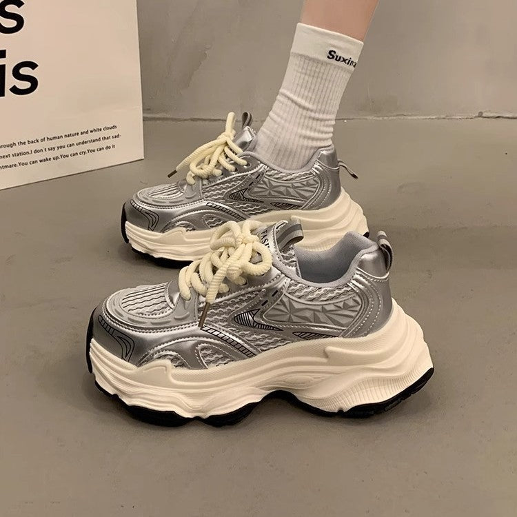 Damen Sportliche Chunky Sneakers mit atmungsaktiver Oberfläche und dämpfender Sohle Drune