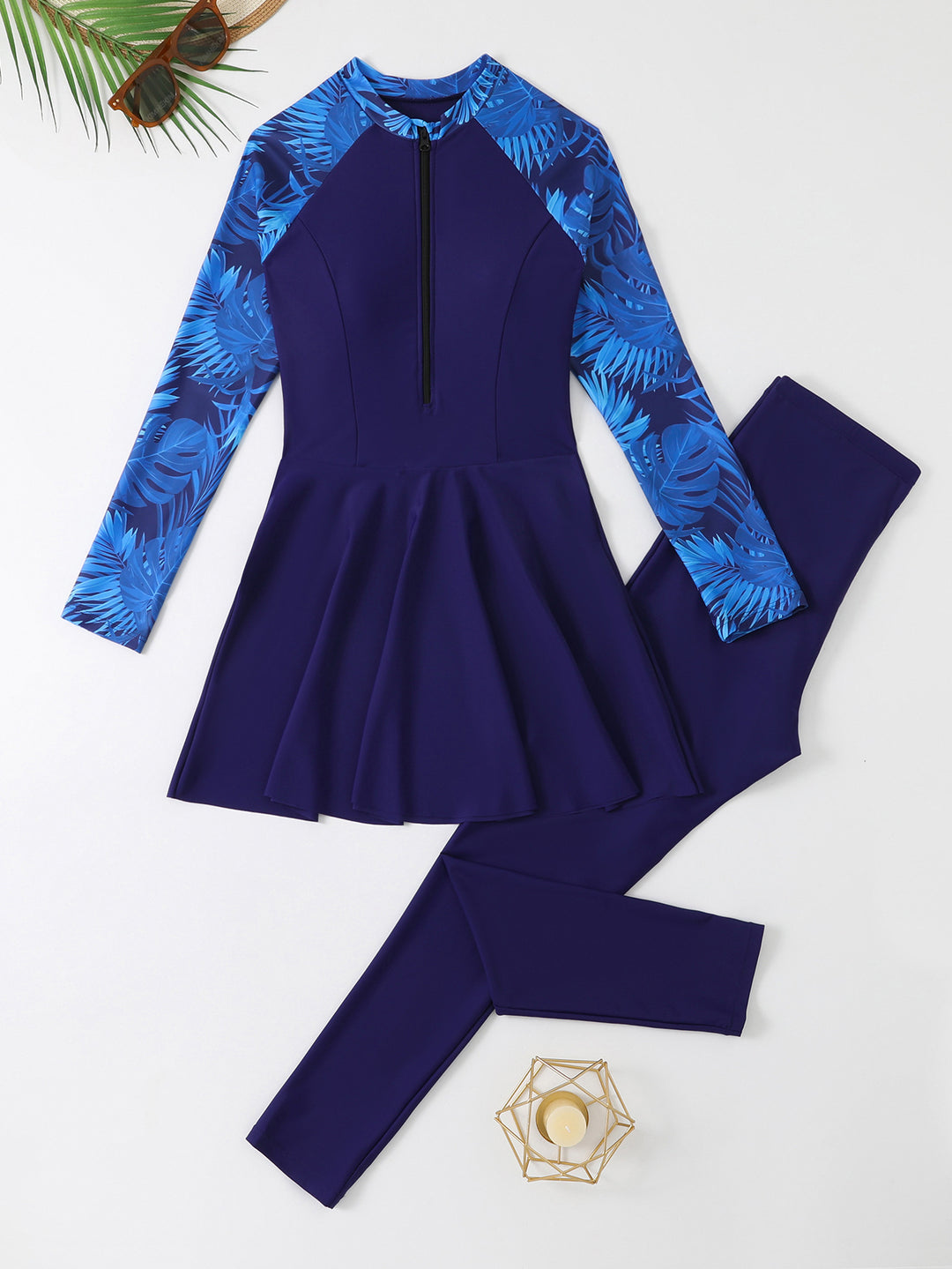 Damen Schwimmanzug mit Rockteil und sportlichem Stil Drune