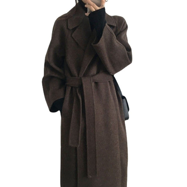 Damen eleganter und lässiger Trenchcoat mit großem Revers Drune