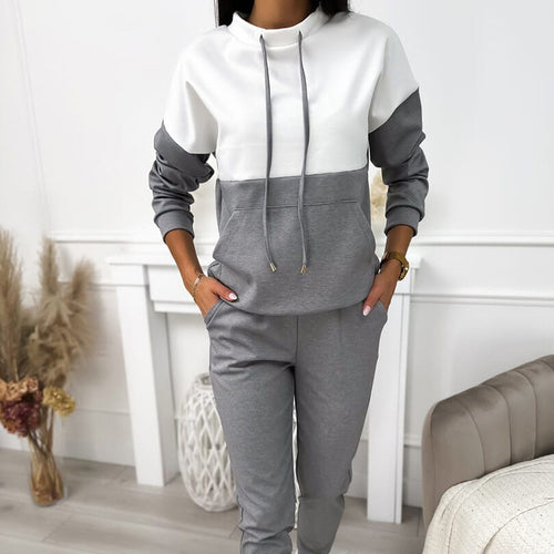 Damen Sportliches Lounge-Set mit Kapuze und Elastischem Bund Drune