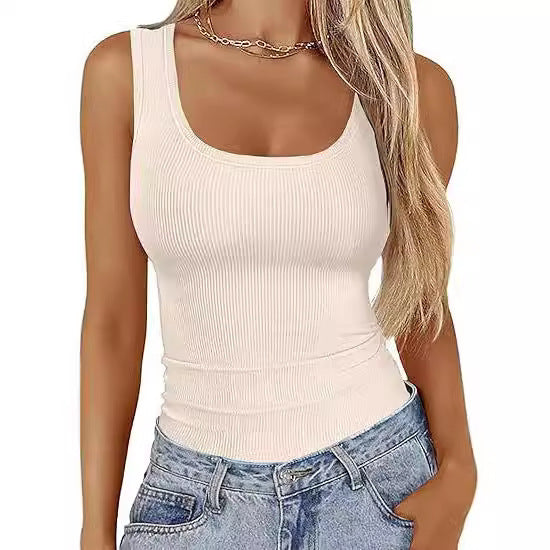 Damen Körperbetontes Oberteil mit breiten Trägern und geripptem Design Drune