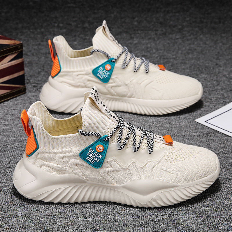 Damen sportliche Obermaterial-Stretch Sneakers mit rutschfester Sohle und hohem Komfort Drune