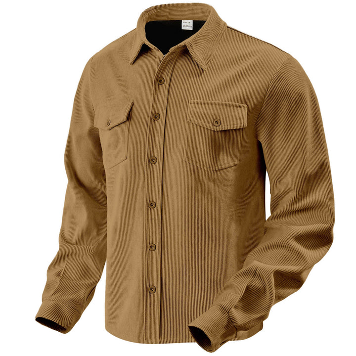 Herren nan Cordjacke im klassischen Arbeiterjacken-Schnitt mit Druckknöpfen und Brusttaschen Drune