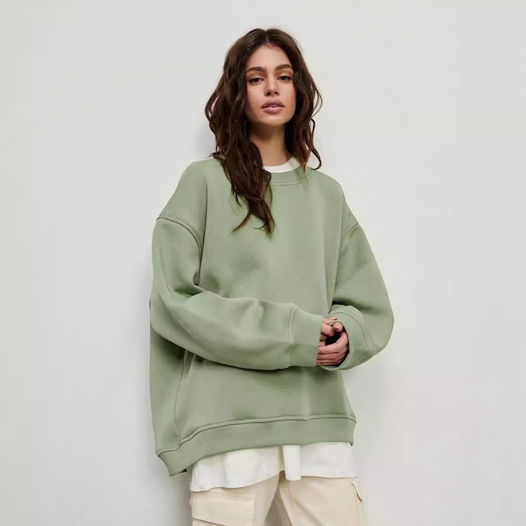 Damen Oversized Sweatshirt im lässigen Stil mit übergroßen Ärmeln und elastischen Bündchen Drune
