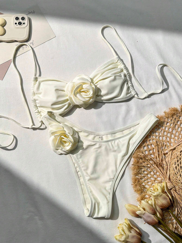 Damen Eleganter Bikini mit floralem Dekor Drune