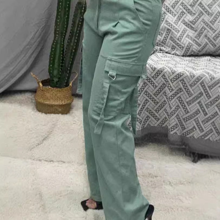 Damen Modische Cargo-Hose mit vielseitigen Taschen und lässigem Schnitt Drune