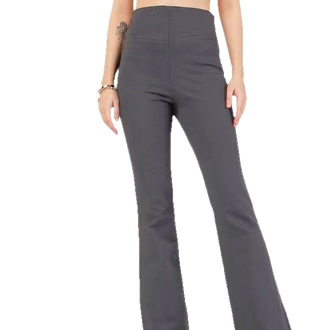 Damen Flared Pants mit hohem Bund und elastischem Material Drune