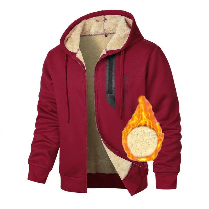 Herren Fleece-Kapuzenjacke mit wärmendem Innenfutter und praktischen Reißverschlusstaschen Drune