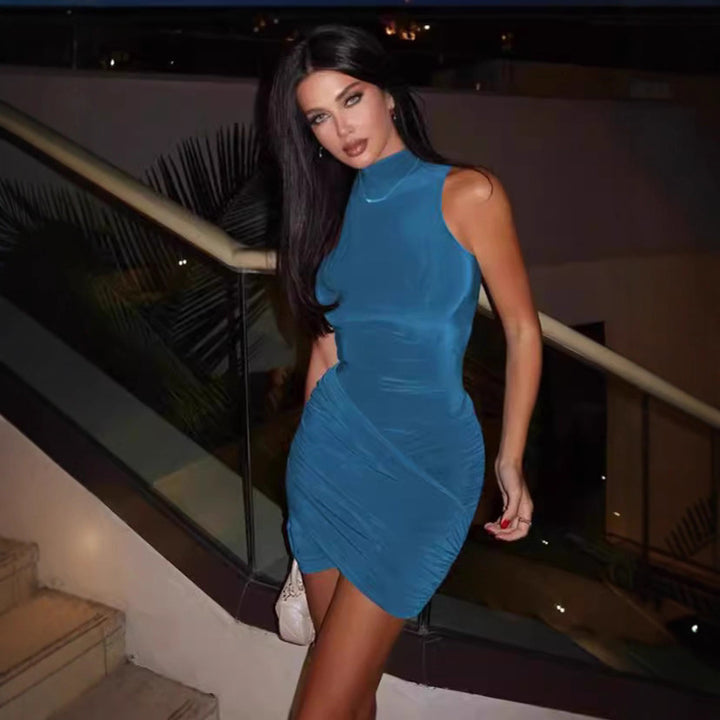 Damen Schnelles Körperbetontes Kleid mit raffiniertem Wickeldesign Drune