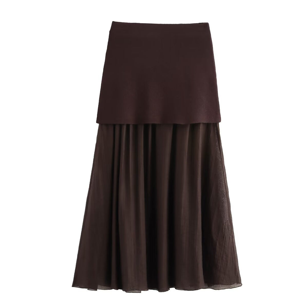 Damen Maxirock mit geschichtetem Design und eleganter Silhouette Drune