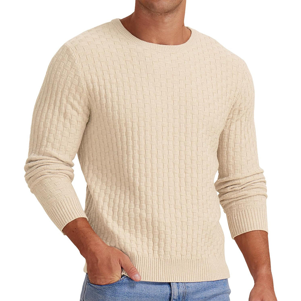 Herren strukturiertes Sweatshirt mit Rundhalsausschnitt und langem Arm Drune
