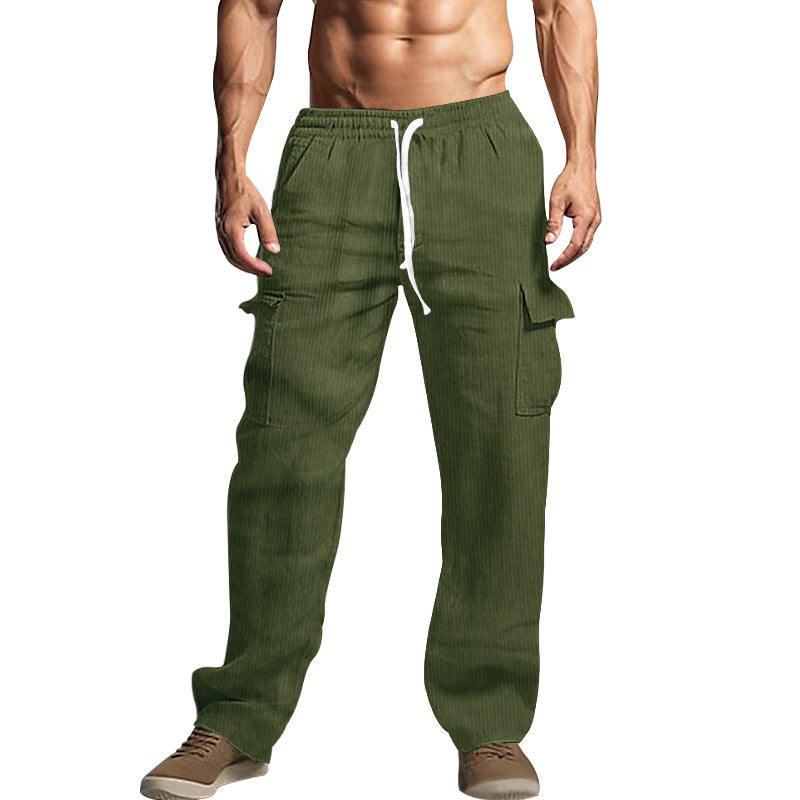 Herren Cargohose aus komfortablem Waffelmaterial mit verstellbarem Bund Drune