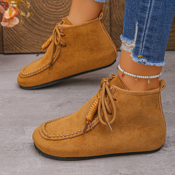 Damen nan mokassin-ankleboots mit handnaht, weichem Innenfutter und profilierter Leichtsohle Drune