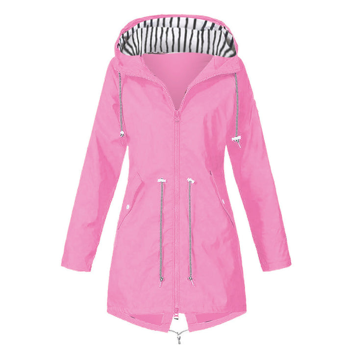 Damen wasserabweisende Freizeitjacke mit verstellbarem Kapuzenkragen und funktionalen Taschen Drune
