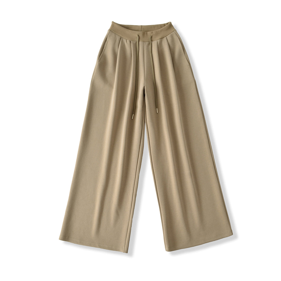 Damen Weite Lounge-Hose mit elastischem Bund und Kordelzug Drune