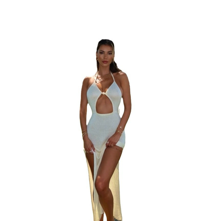 Damen Maxikleid mit innovativem Cut-Out-Design und Halterneck Drune