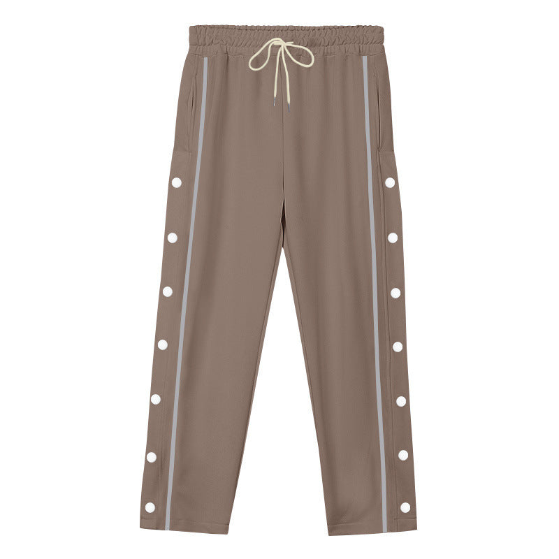 Unisex nan leichte Sport-Trainingshose mit Druckknopfleiste und elastischem Kordelbund Drune