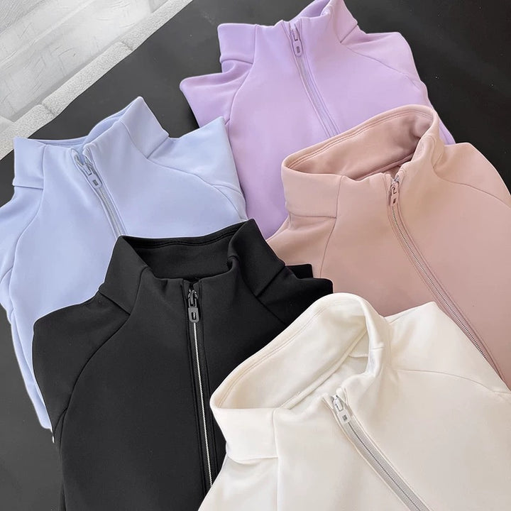 Damen atmungsaktive Sportjacke mit hohem Kragen Drune