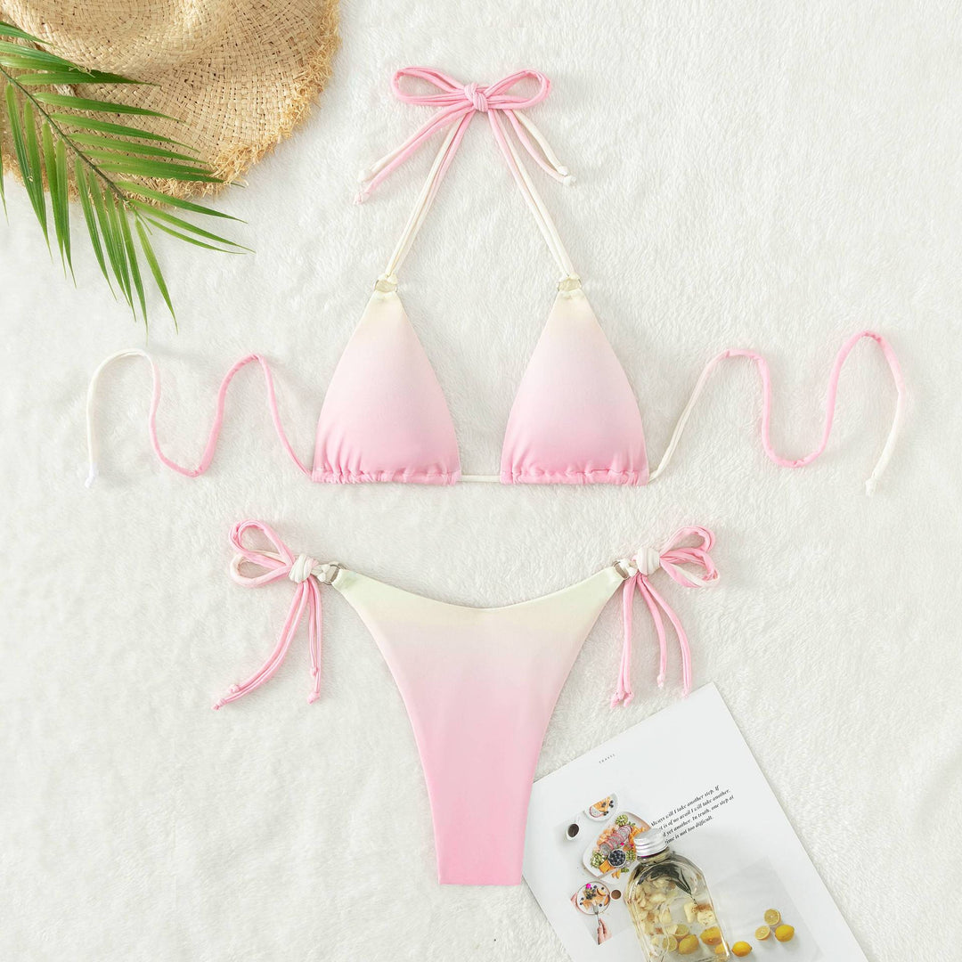 Damen Triangel-Bikini mit modernem Farbverlauf und verstellbaren Trägersystem Drune