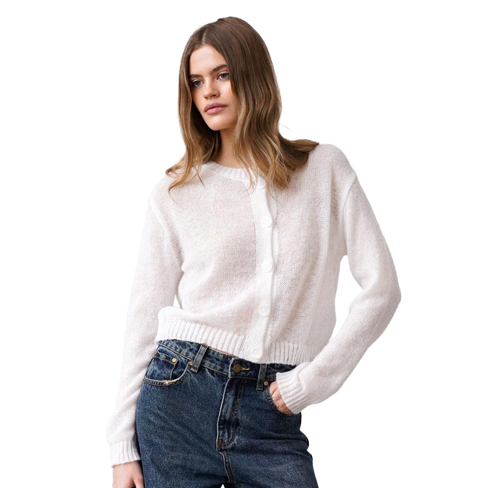 Damen floraler Strickcardigan mit Knopfverschluss und bequemer Passform Drune
