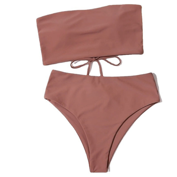 Damen Bandeau-Bikini Set mit hochgeschnittenem Slip Drune