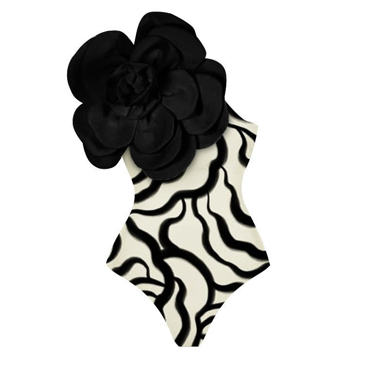 Damen Einteiler Badeanzug mit floralem 3D-Design Drune