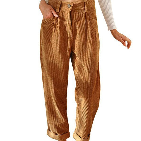 Damen Weit geschnittene Hose mit hohem Bund und lässigem Schnitt Drune