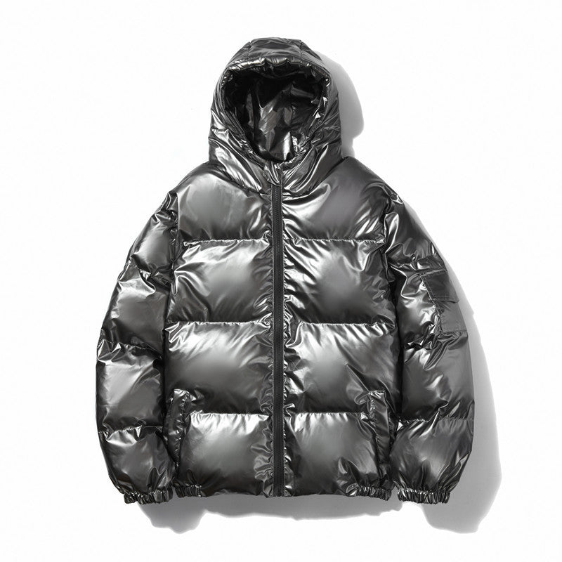 Unisex nan glänzende Steppjacke mit Kapuze, wärmeisolierender Füllung und winddichter Membran Drune