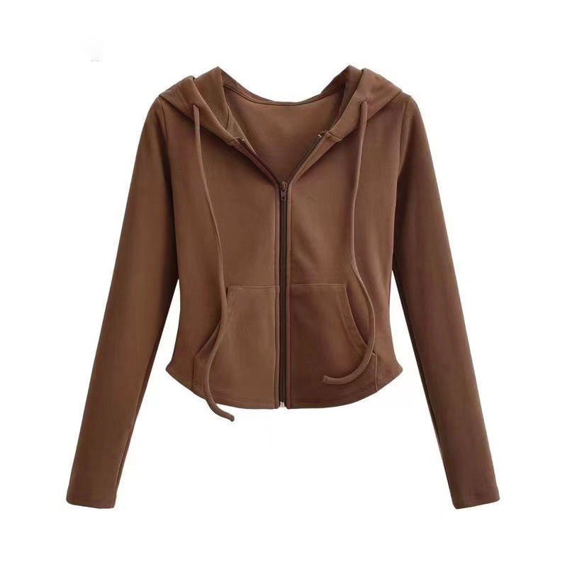Damen modischer Kapuzenpullover mit praktischem Reißverschluss Drune