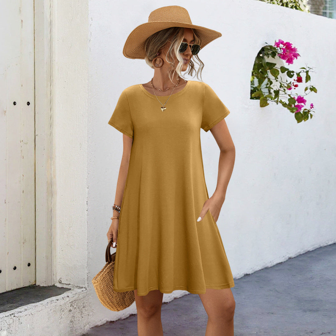 Damen Freizeitkleid mit praktischen Taschen und lockerem Schnitt Drune