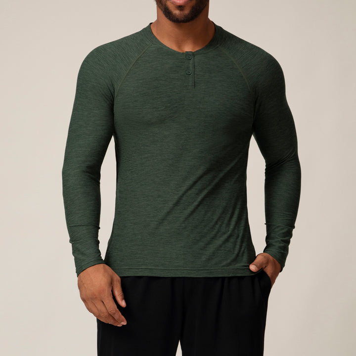 Herren Langarmshirt mit Knopfleiste Drune