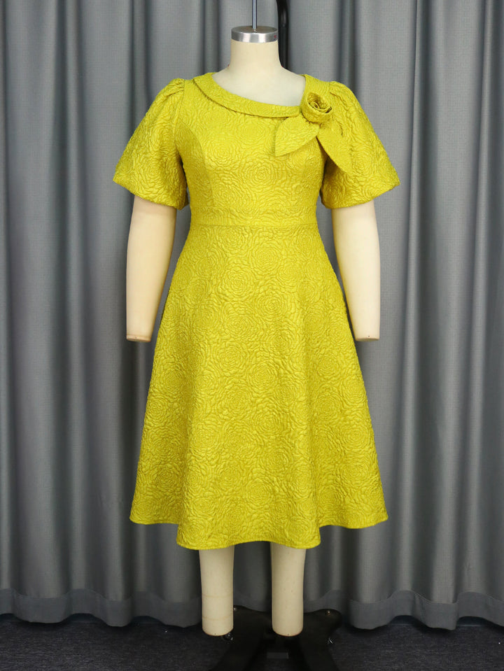 Damen Kleid mit elegantem Blumendruck und dekorativer Schleifenverzierung Drune