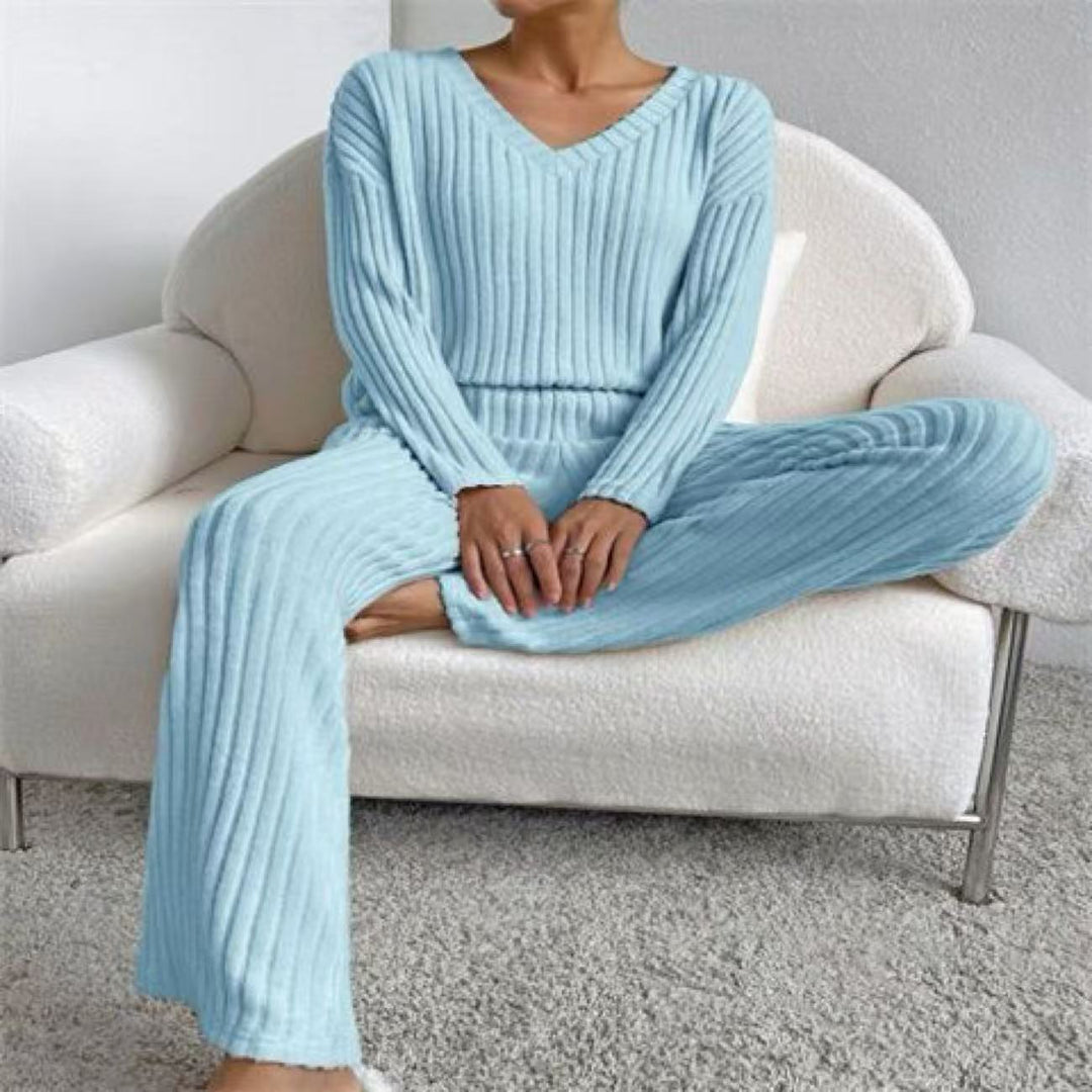 Damen kuscheliges Strick-Loungewear-Set Drune