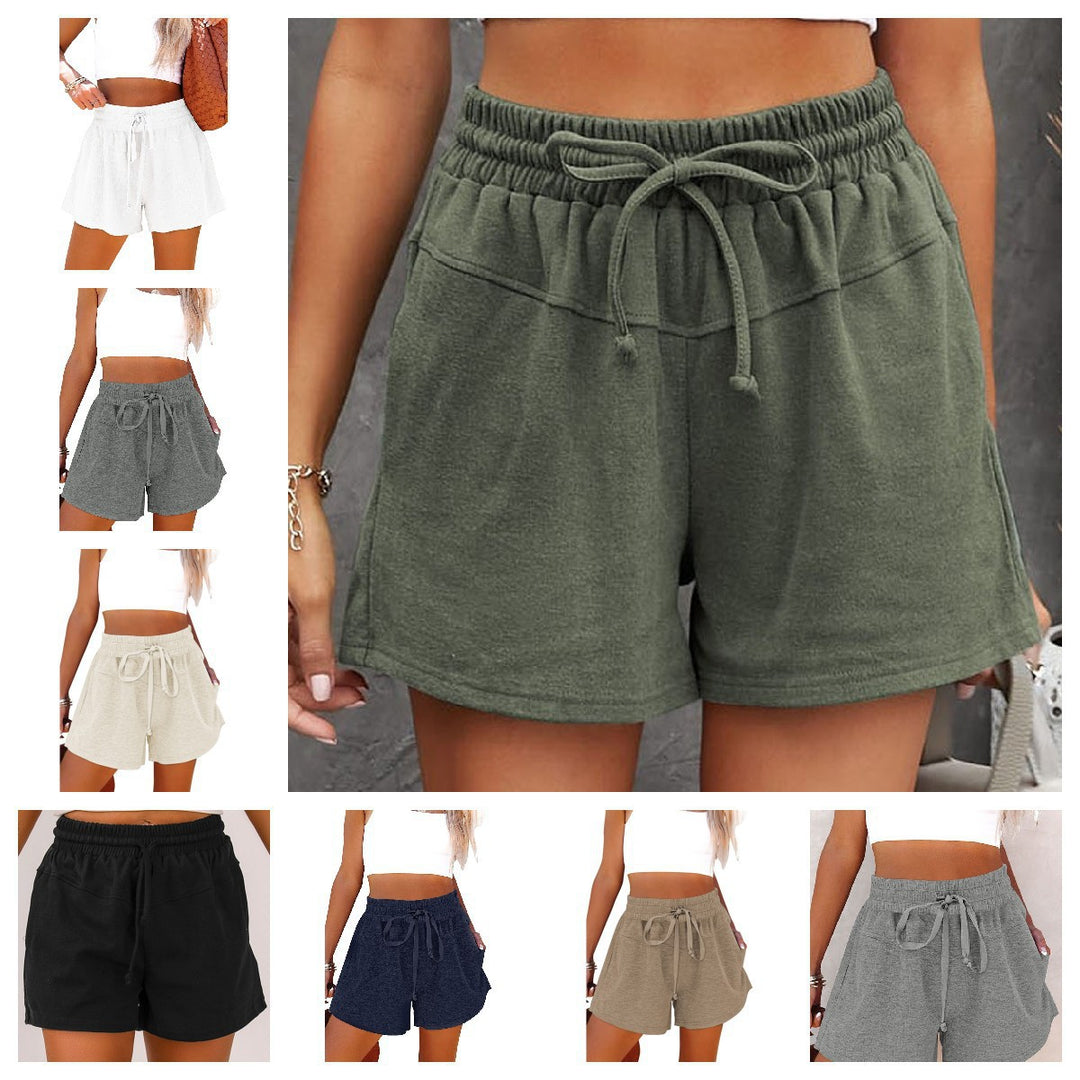 Damen lässige Sportshorts mit elastischem Bund und praktischen Seitentaschen Drune
