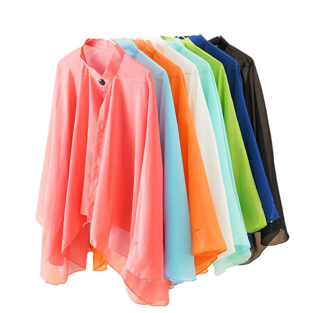 Damen Luftiger Chiffon-Kimono mit weit ausgestellten Ärmeln Drune