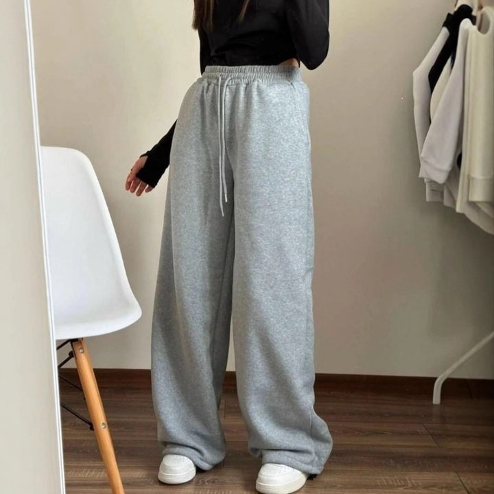 Unisex nan locker fallende Loungehose mit elastischem Kordelbund, Eingrifftaschen und geradem Bein Drune