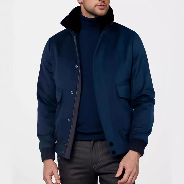 Herren stilvolle Übergangsjacke mit weichem Kragen und praktischen Eingrifftaschen Drune